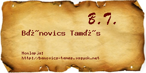 Bánovics Tamás névjegykártya