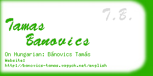 tamas banovics business card
